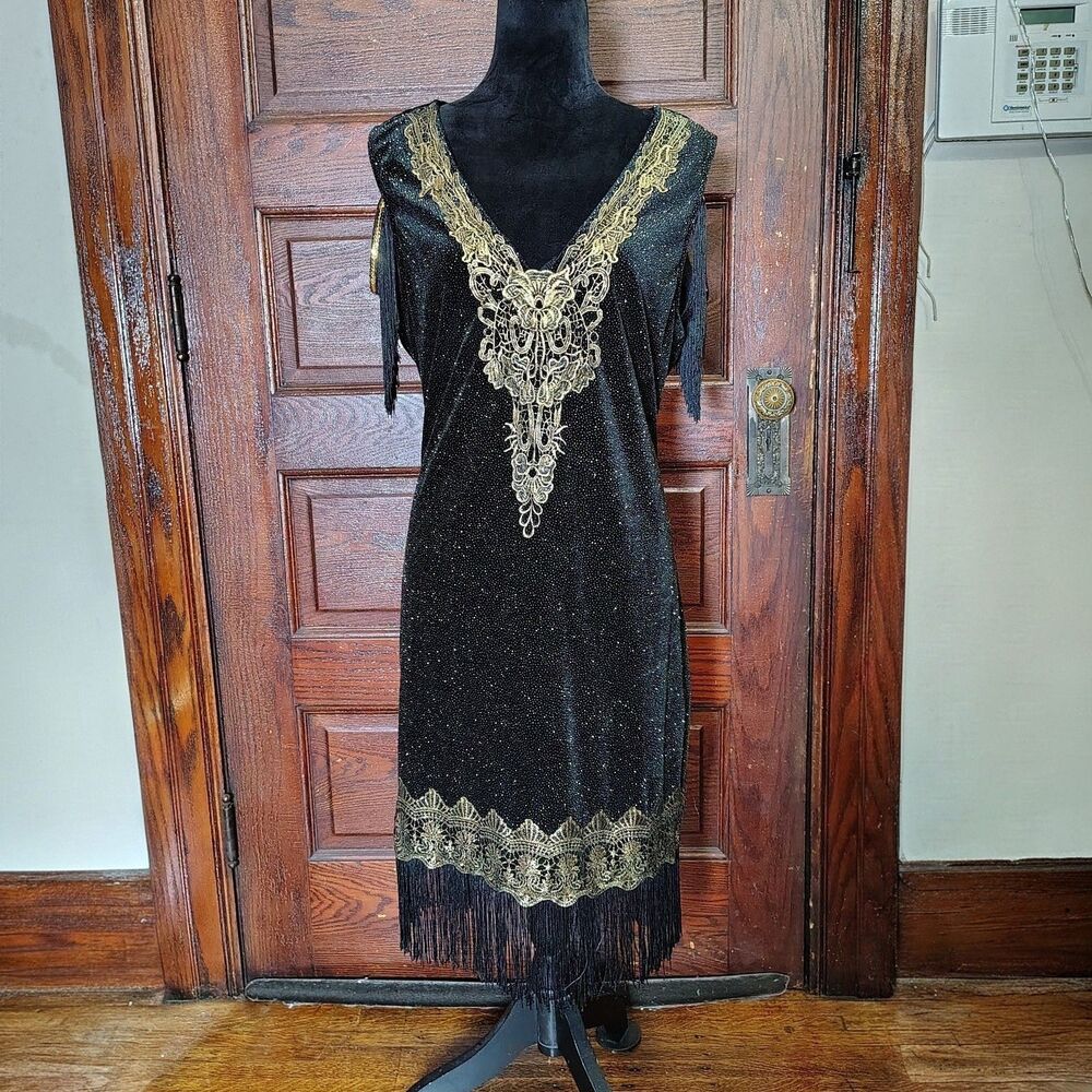 Swanky Flapper Dress Costume Halloween Costume Roaring 20'S  2X
